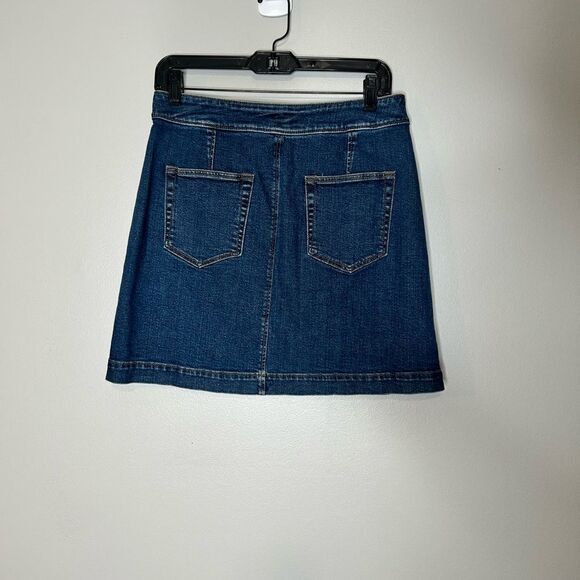 Loft Denim Button Front Mini Skirt - Picture 4 of 4
